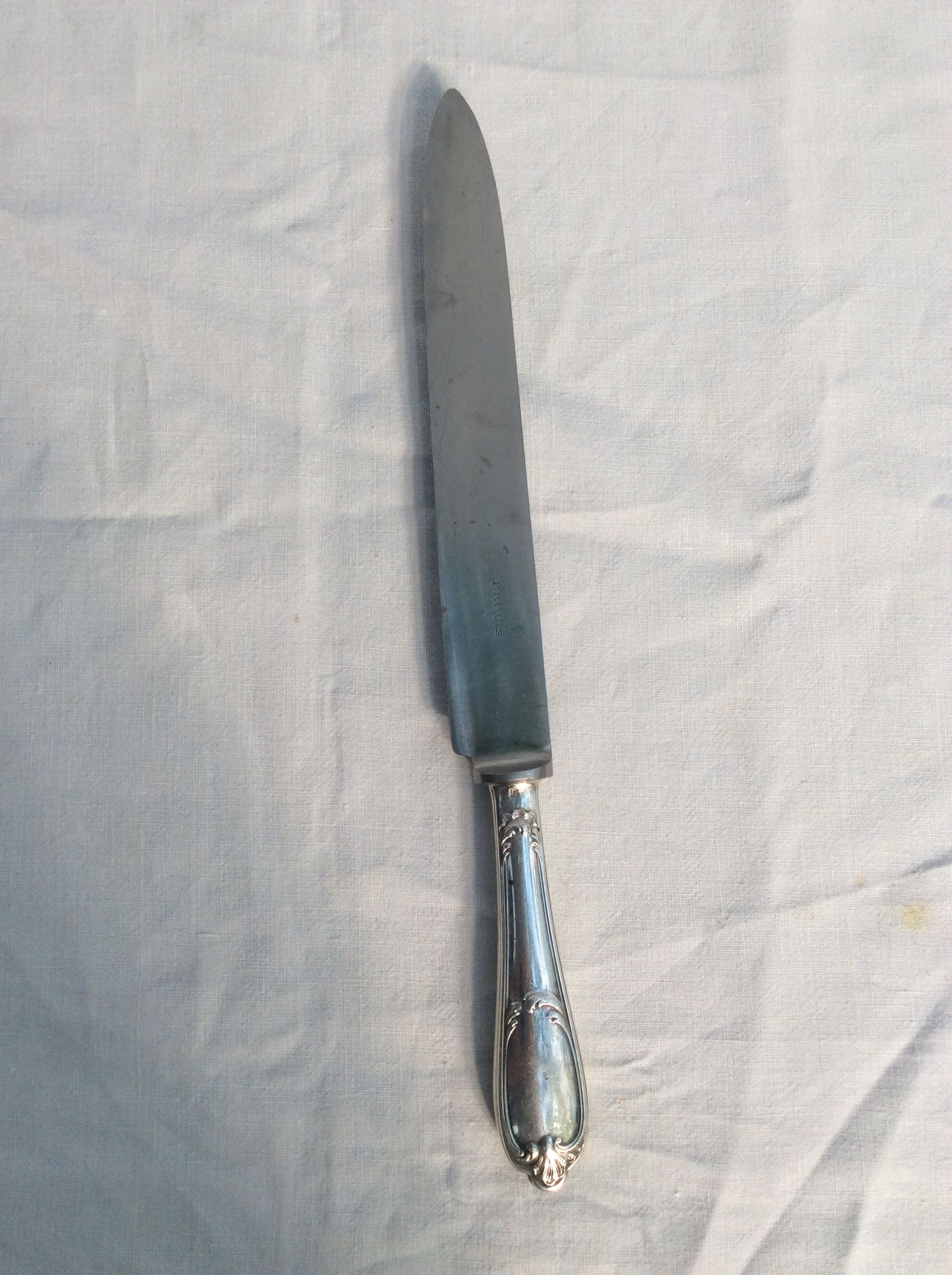 Ercuis old silver metal knife