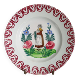 Assiette en faïence St Amand et Hamage ancienne décor floral