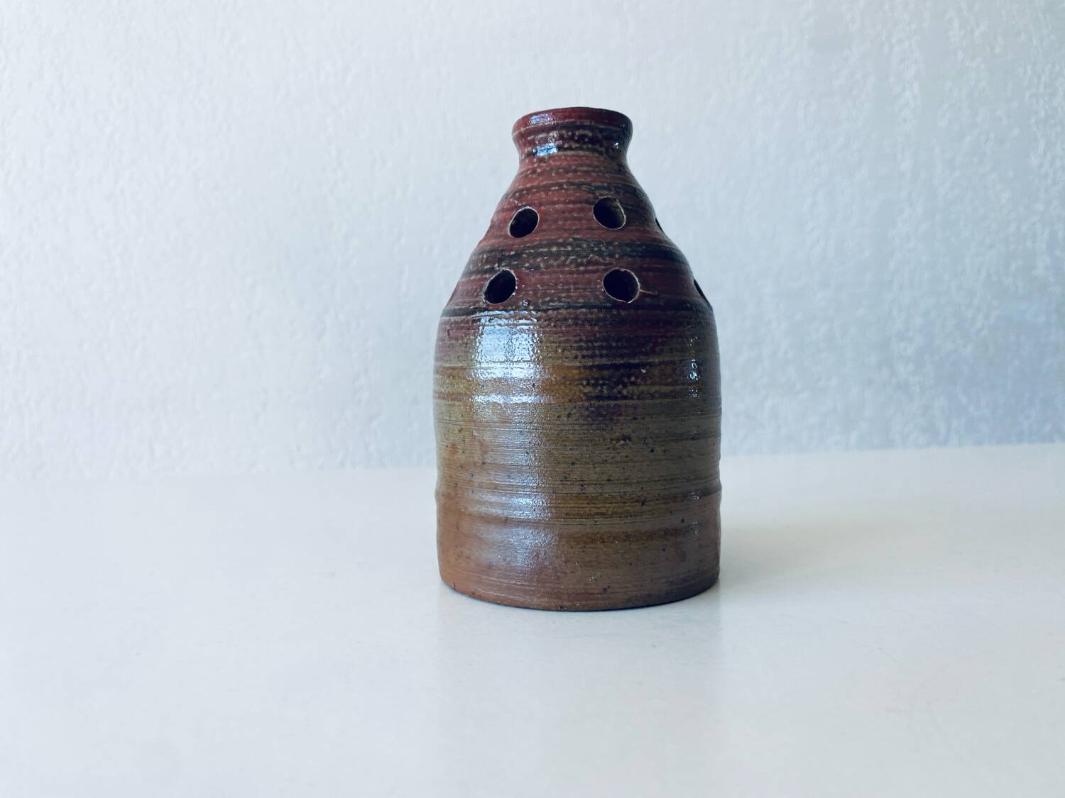 Stoneware flower spike vase signed Chouzet