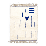 Beni Ouarain Berber rug with Majorelle blue patterns, 1.45x1.04m