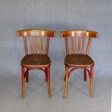 2 chaises FISCHEL Bistrot N° 89 1/2, 1932 assise bois