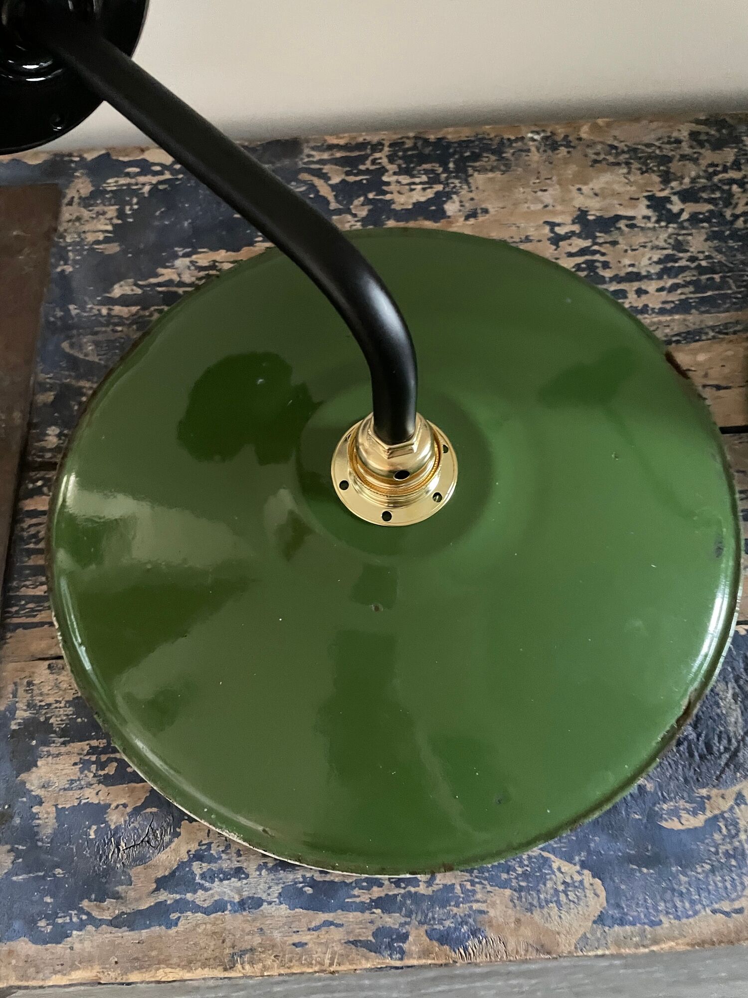 Pair of vintage wall lamps enamelled sheet metal