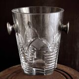 Crystal ice bucket and silver handles
