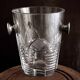 Crystal ice bucket and silver handles