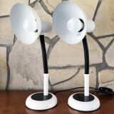 Pair of identical desk or bedside lamps 1970
