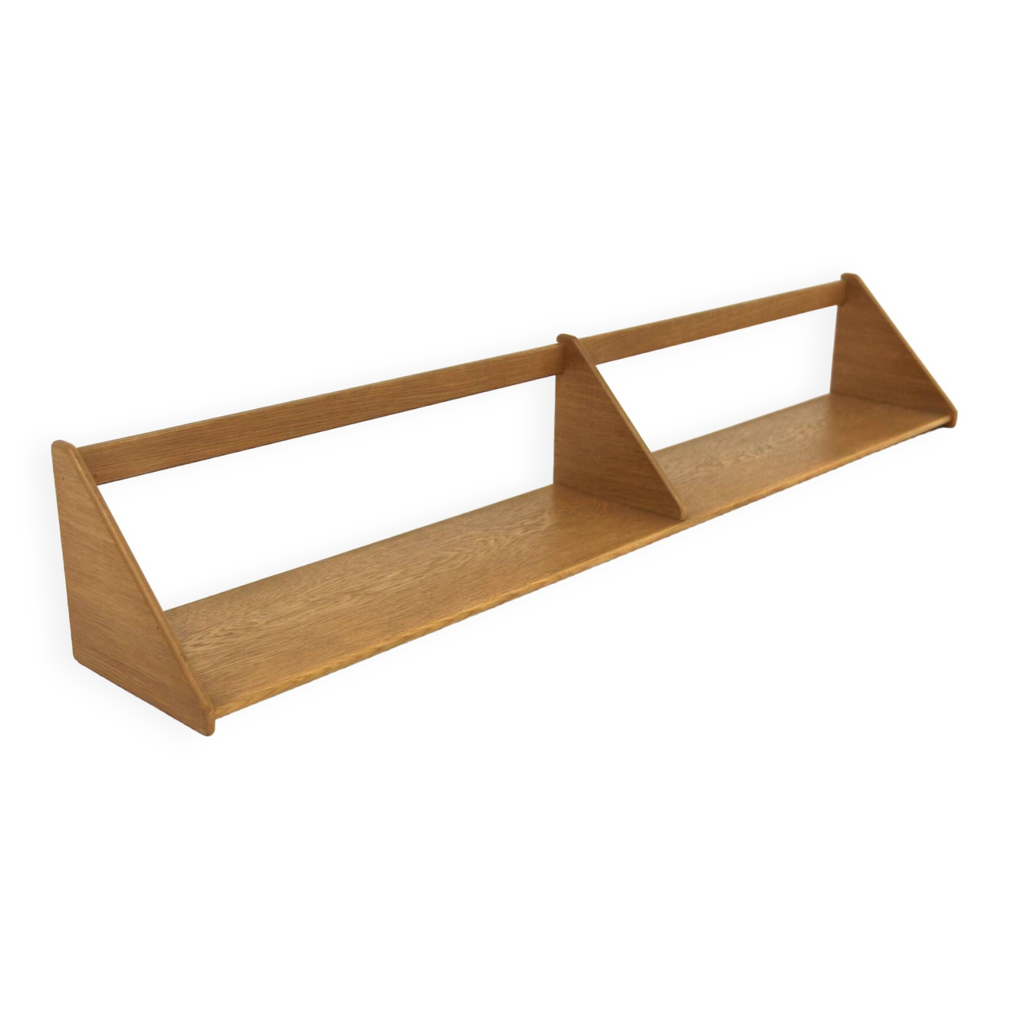 Scandinavian oak wall shelf, Denmark, 1960s