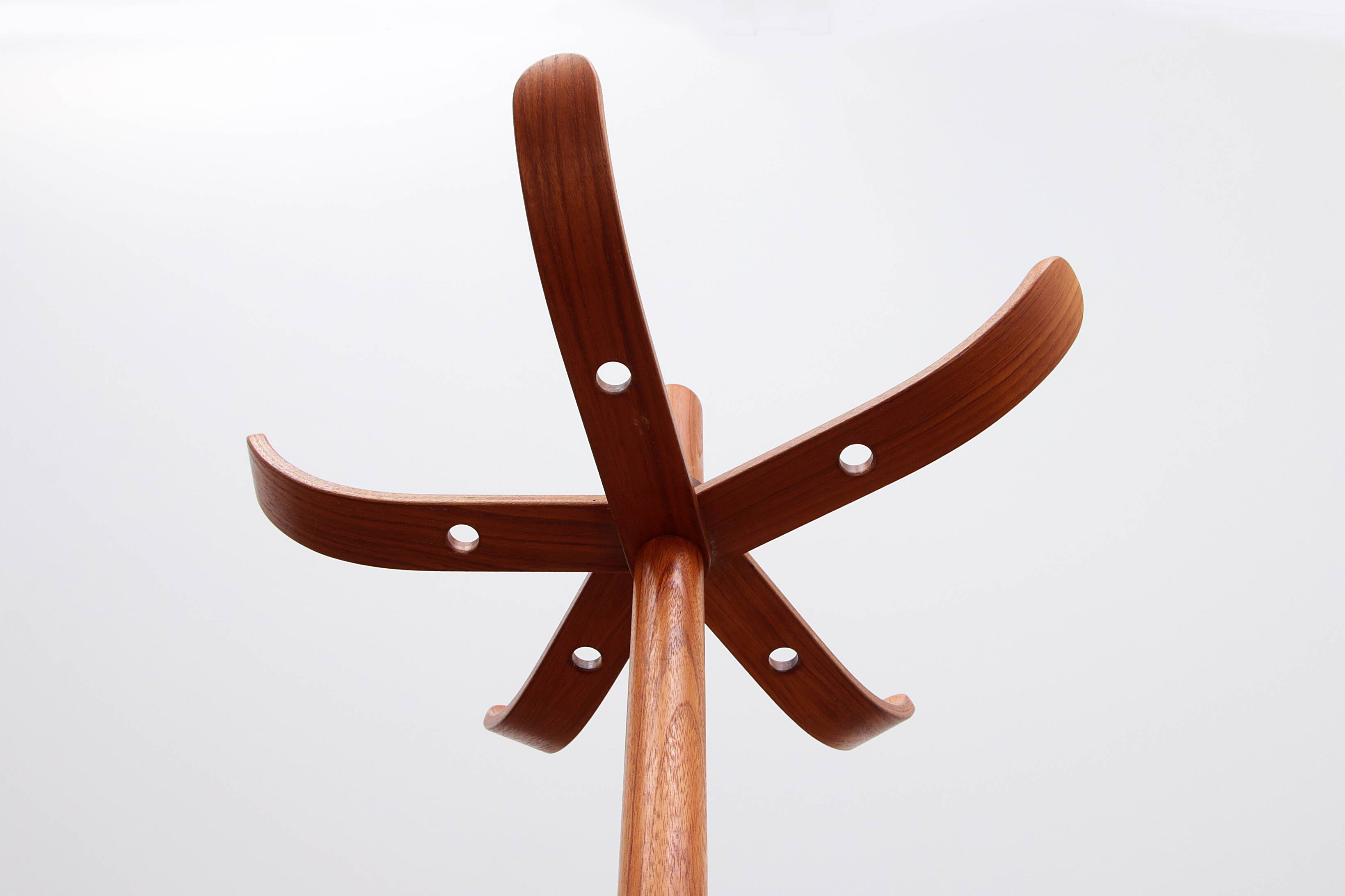 Vintage Aksel kjersgaard Teak Wooden Coat Rack with 5 Hooks - Design Classic