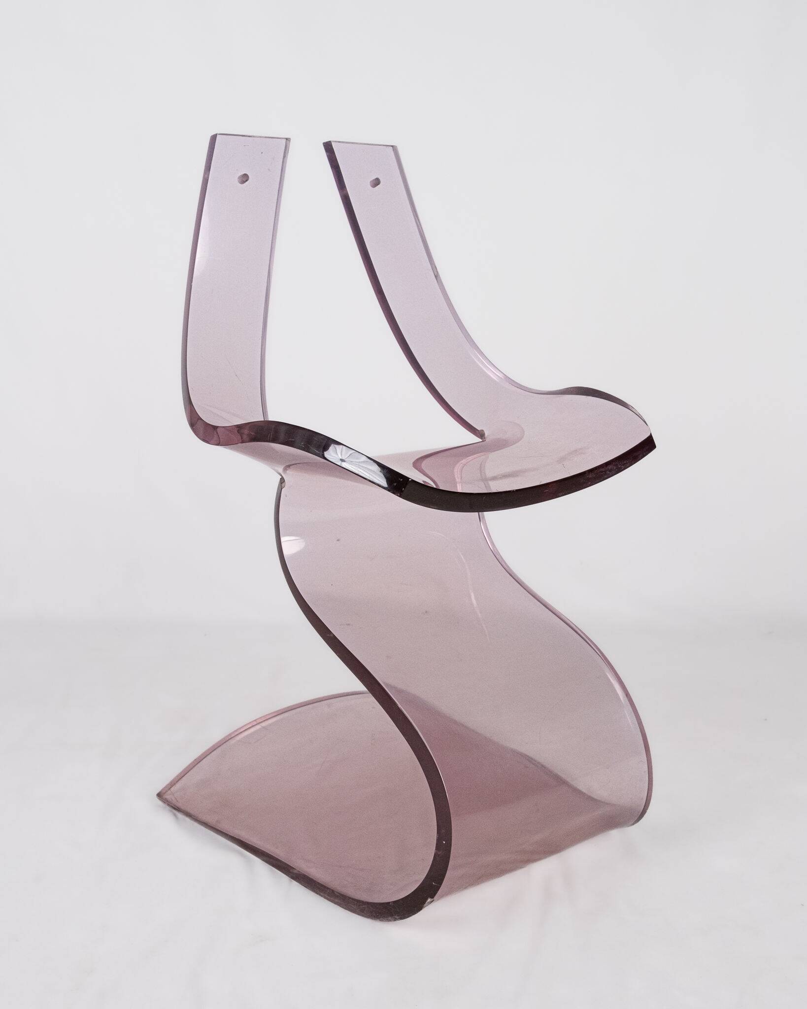 Lavender Lucite chair by Michel Dumas, France, 1970.