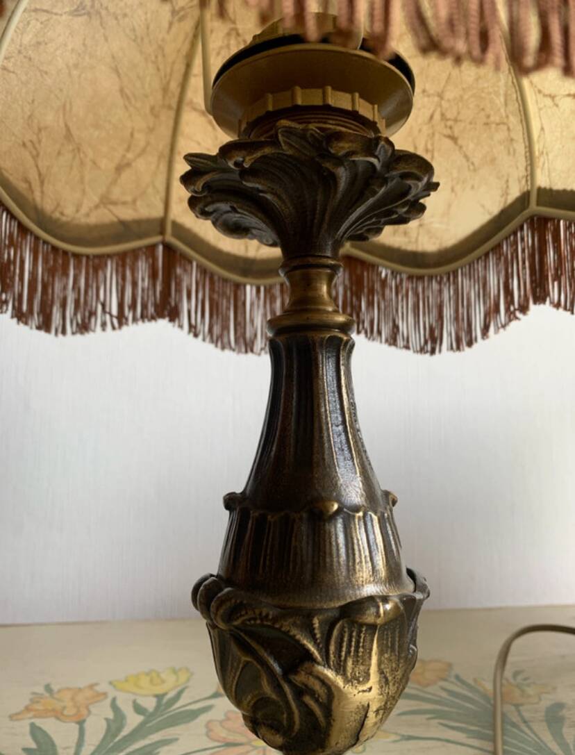 Lampe à poser vintage - Style Bouillotte & Franges