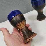 Two mugs in partially blue-glazed ceramic, from Seilast Wisby Sweden