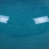 Italian Round Blue Ceramic Lamp Cracked 24cm