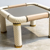 Brass and glass coffee table by Tommaso Barbi 1970'