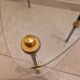 Coffee table end table in metal and black and gold glass - Design 1950/1960