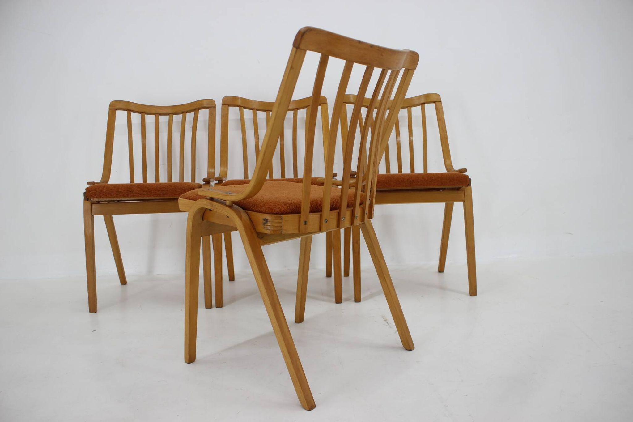 1970s Set of Four Antonin Suman Dining Chairs by Ton, Czechoslovakia