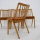 Ensemble des années 1970 de quatre chaises de salle à manger Antonin Suman par Ton, Tchécoslovaquie