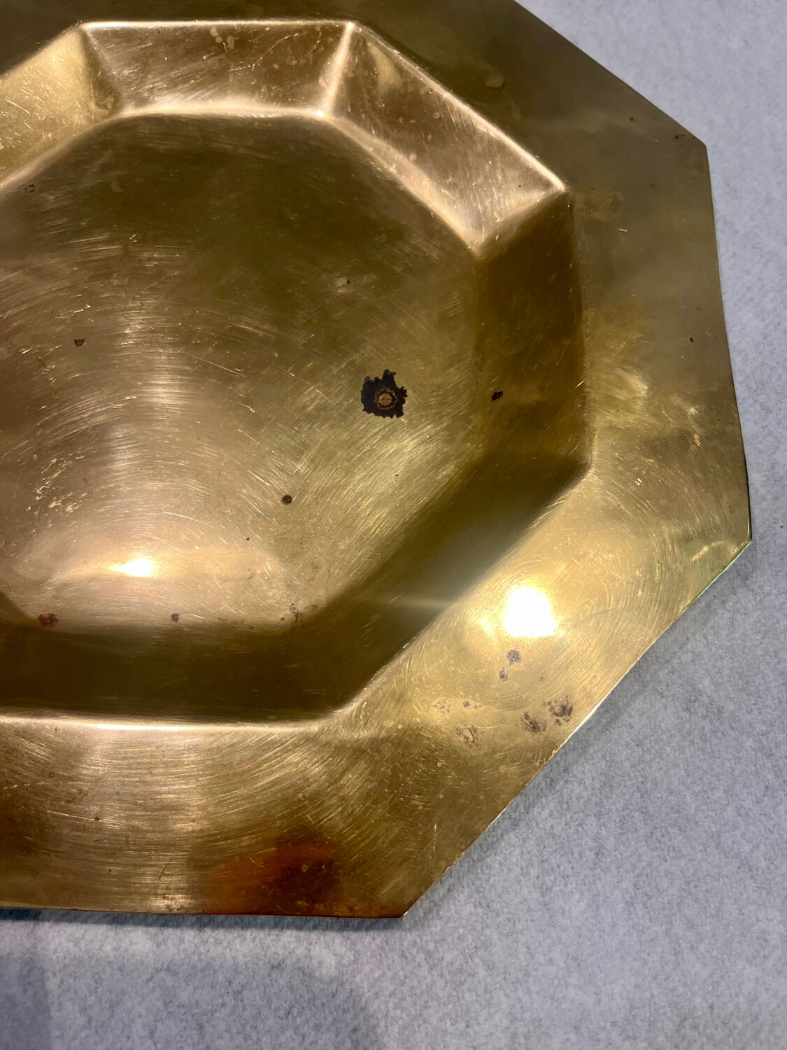 Octagonal brass plate