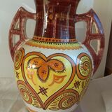 Vase with ceramic handles by Quimper Henriot