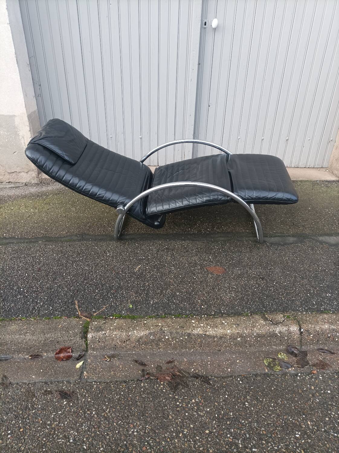 Vintage black leather armchair