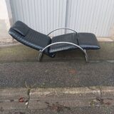 Vintage black leather armchair