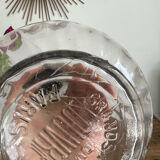 Glass ewer decanter with tin frame