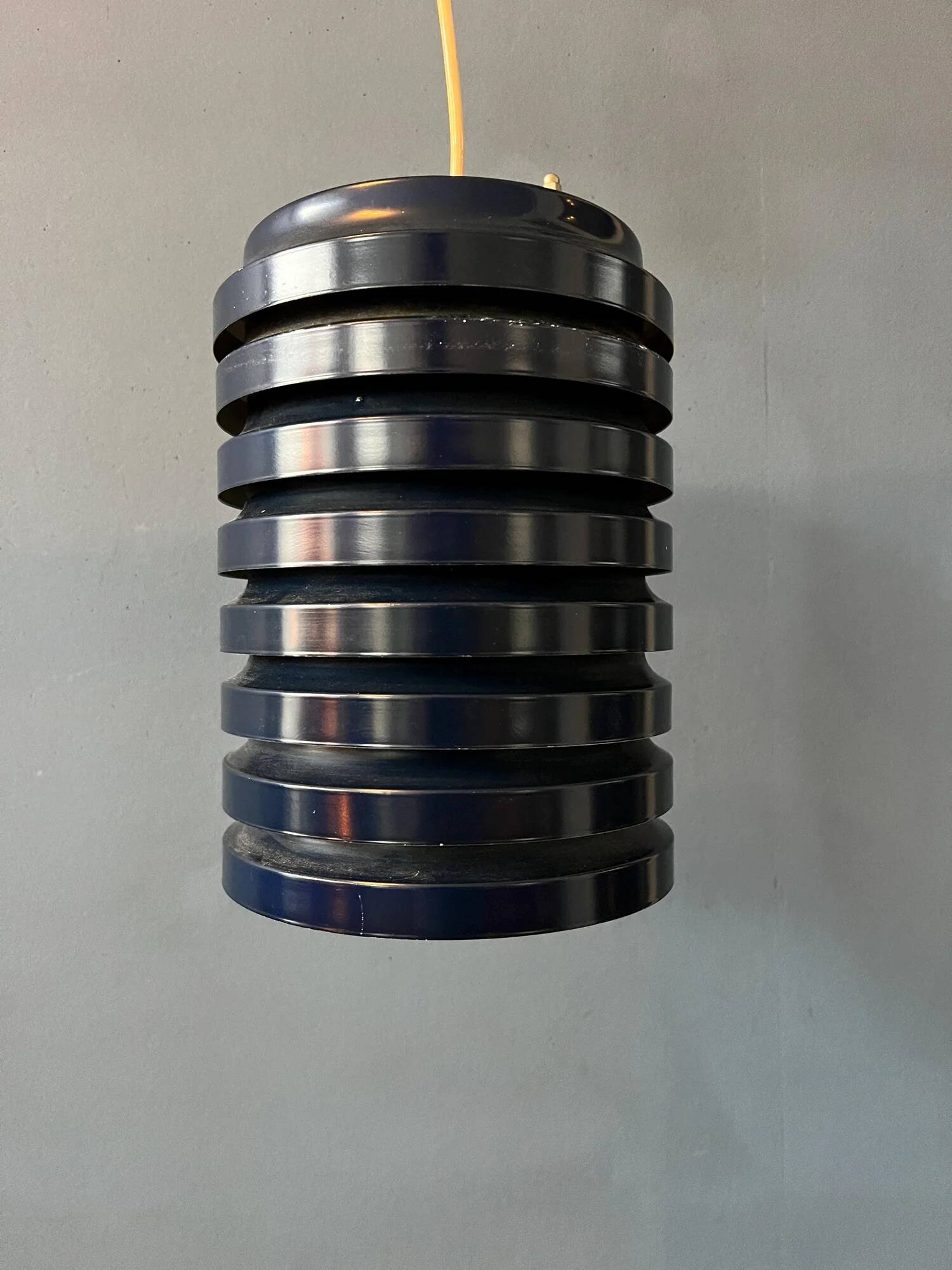 Vintage blue Danish mid-century pendant lamp
