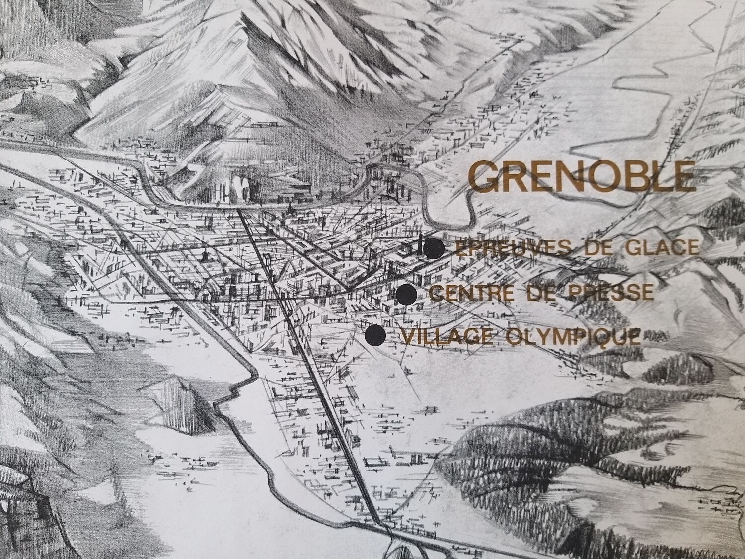 Olympic Games Grenoble 1968 - Panorama poster by Roger David