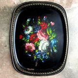 Jostovo hand-painted metal serving tray