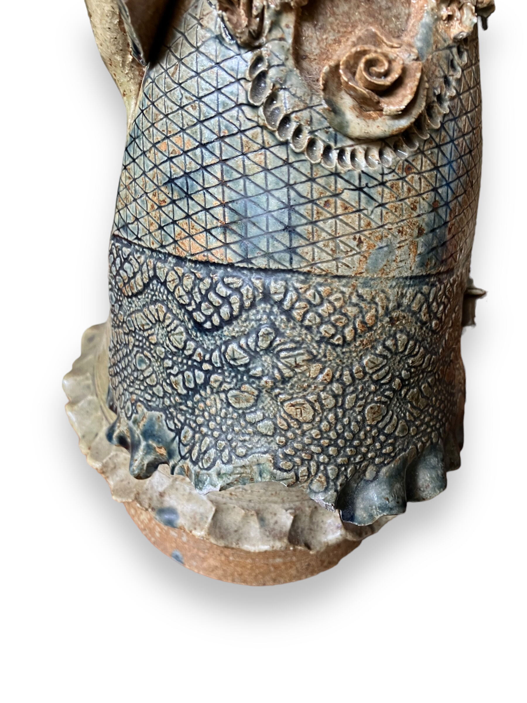 Pied de lampe zoomorphe en grès émaillé Catido