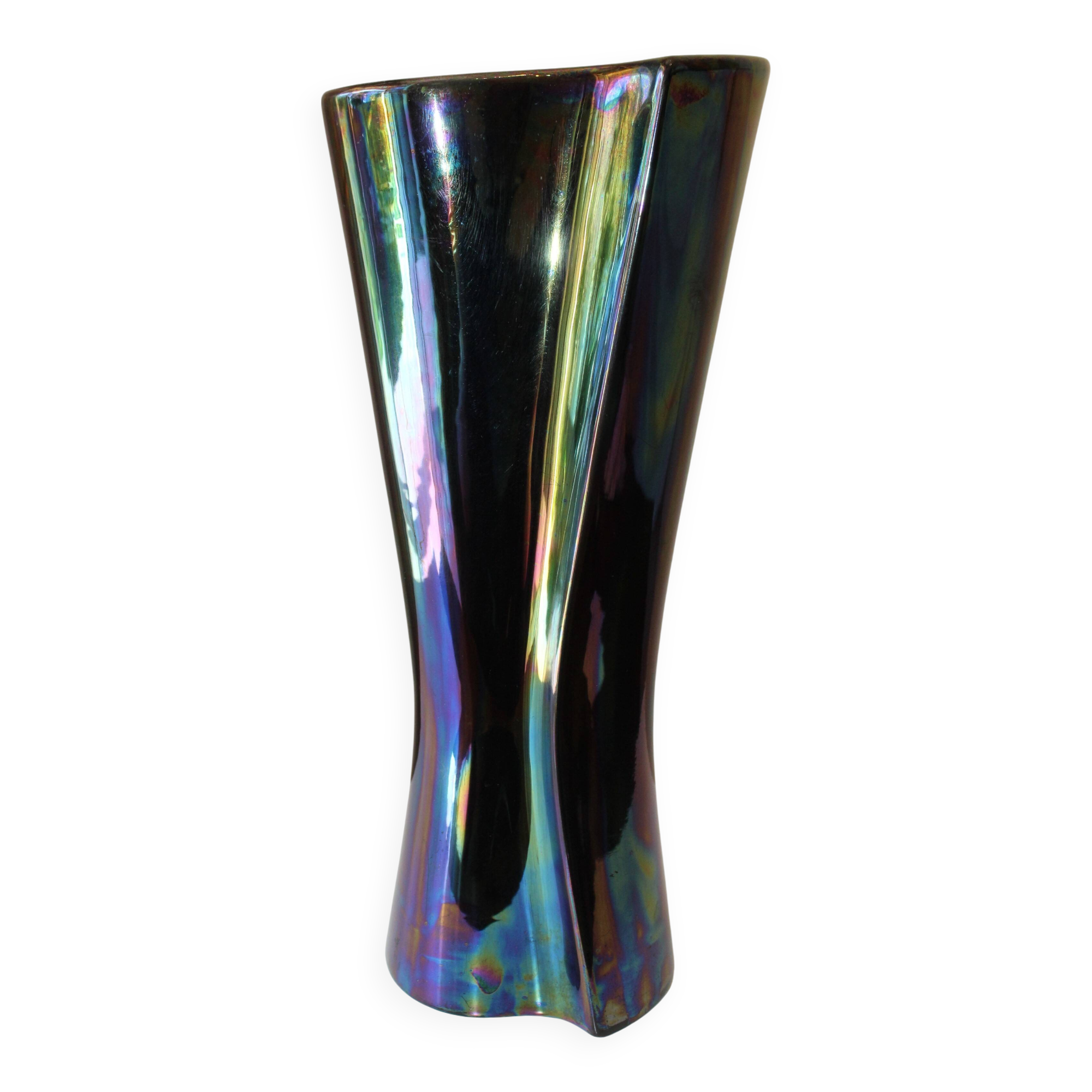 Large iridescent vase Verceram n° 6397 60s