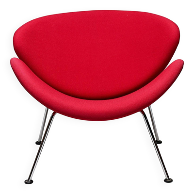 Chaise moderne du milieu du siècle à tranches rouges et oranges par Pierre Paulin