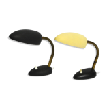 Pair of small 1950s metal table lamps with goosenecks by Gebrüder Cosack