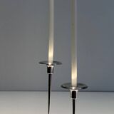Silver-plated metal candle holder