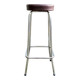 Metal and faux leather bar stool