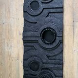 Wall sculpture, wood and black coating, late 1970s