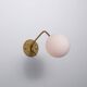 Pair of 1950s Italian Brass Sconces with Opaline Glass Globes