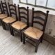 Straw chairs oak 1940s Dudouyt