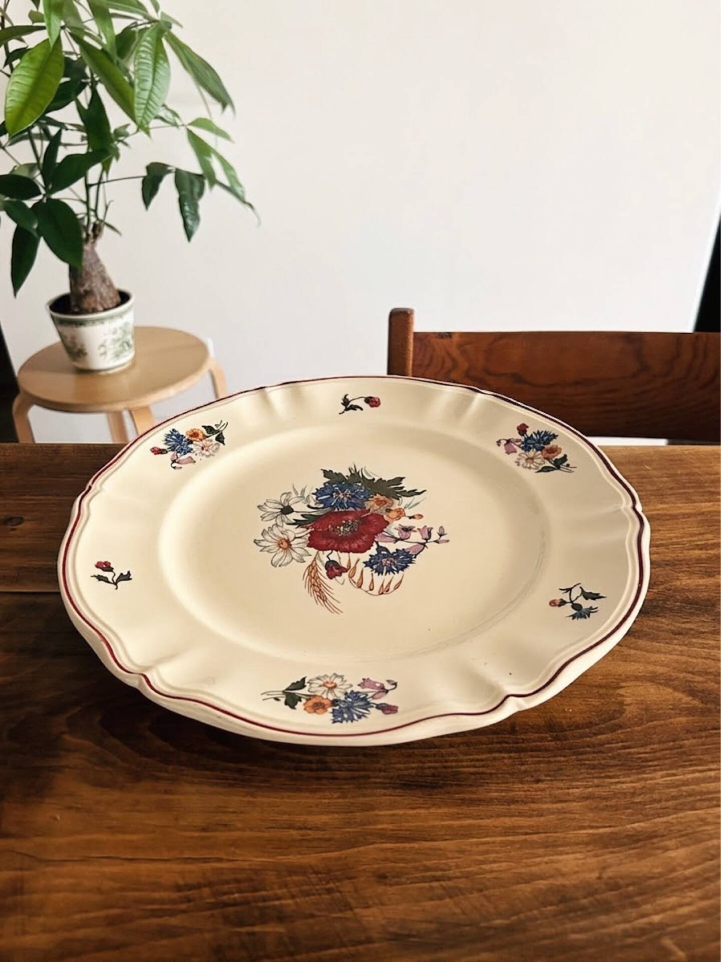 Grand plat Sarreguemines floral