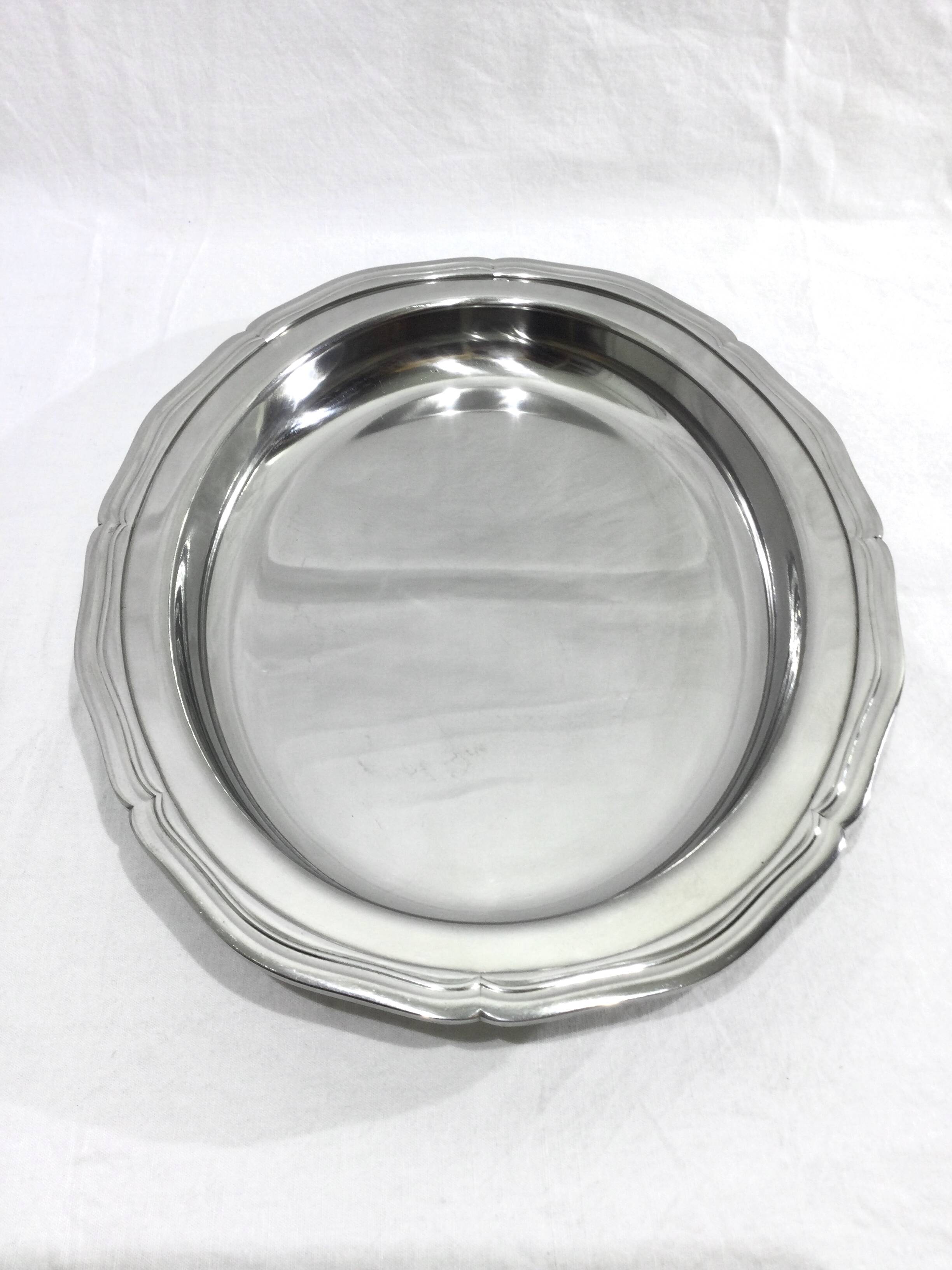 Silver Metal Serving Dish