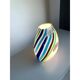 Milky-White Murano Glass Style Table Lamp Featuring a Multicoloured Reeds Vase