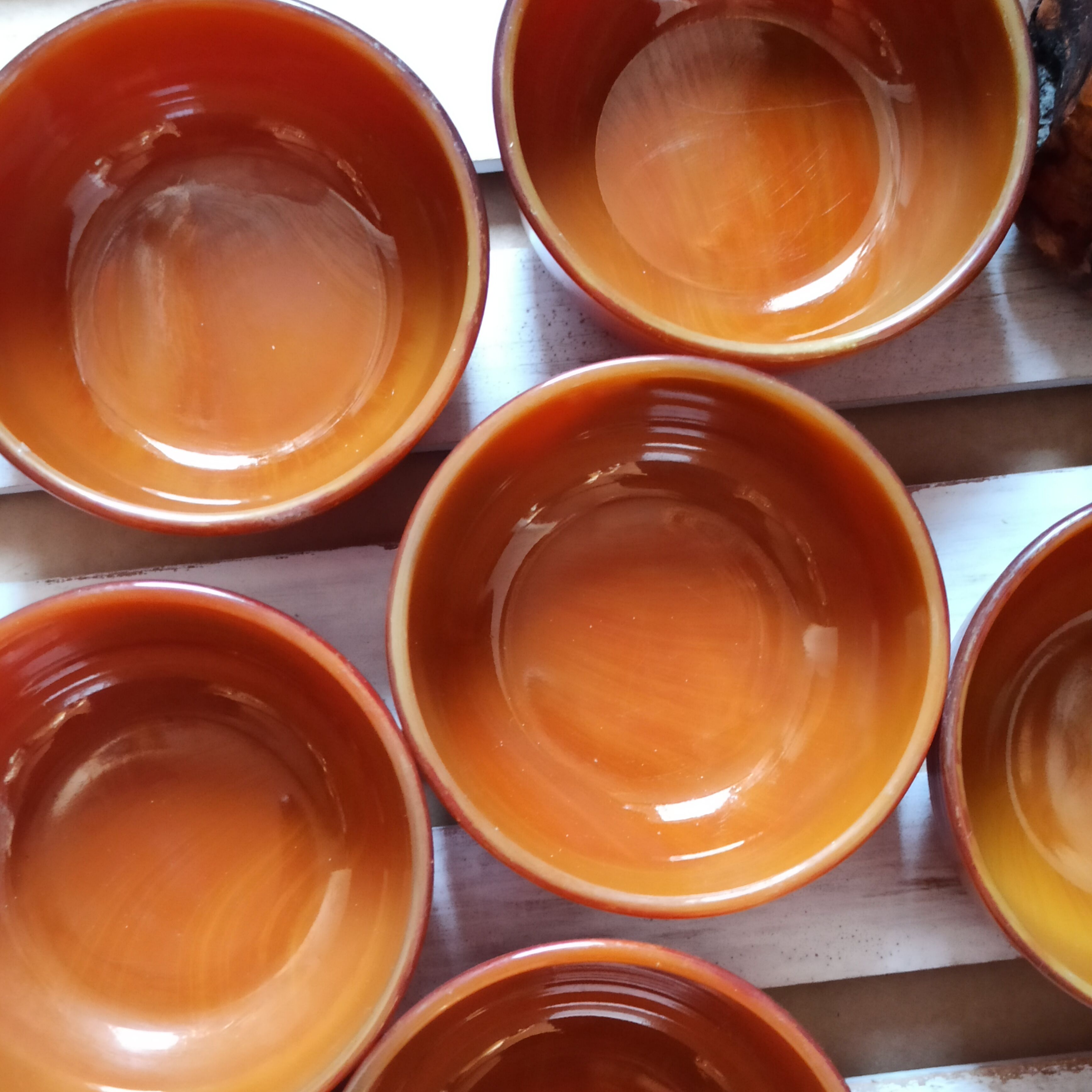 Vintage Arcopal Volcano Ramekins