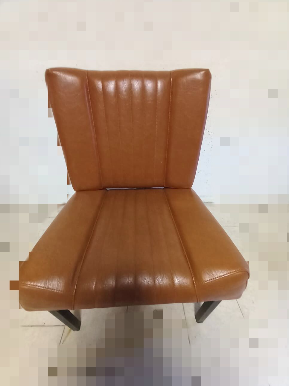 Pair of lounge armchairs, 70s leather