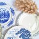 Vintage blue green dinner plates