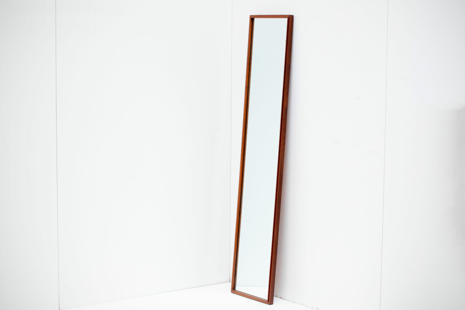 Scandinavian vintage rectangular teak mirror, 1960