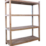 Burmese teak bookcase shelf with original ecru patina