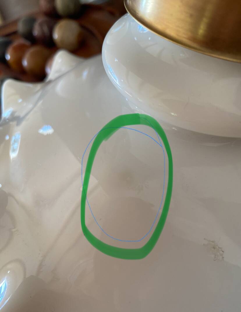 Glass pendant light, 2M fabric cable, porcelain ceiling rose