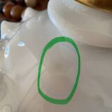 Glass pendant light, 2M fabric cable, porcelain ceiling rose