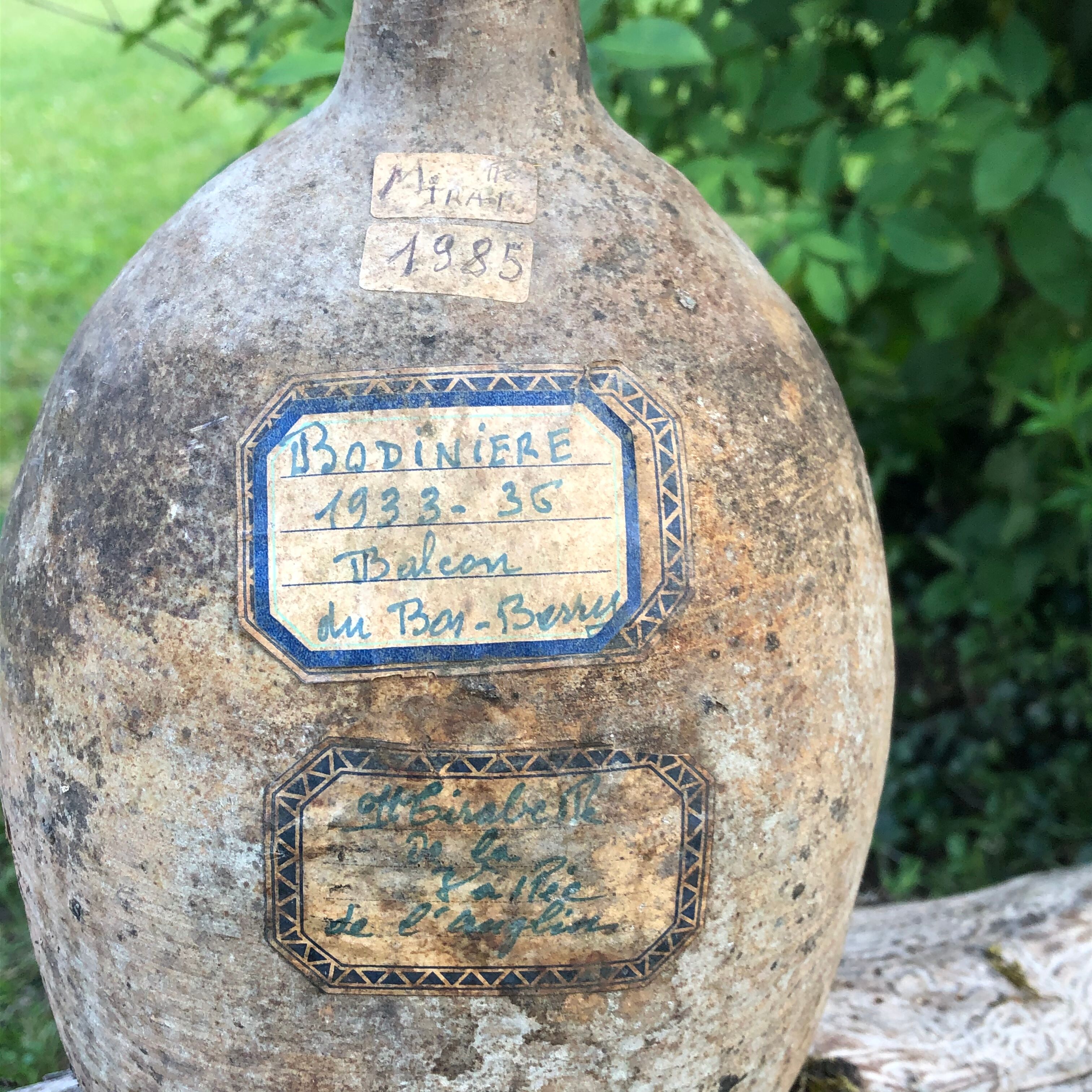 Old terracotta bottle