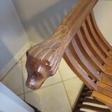 Florentine Savonarola chair, entirely hand-carved in walnut