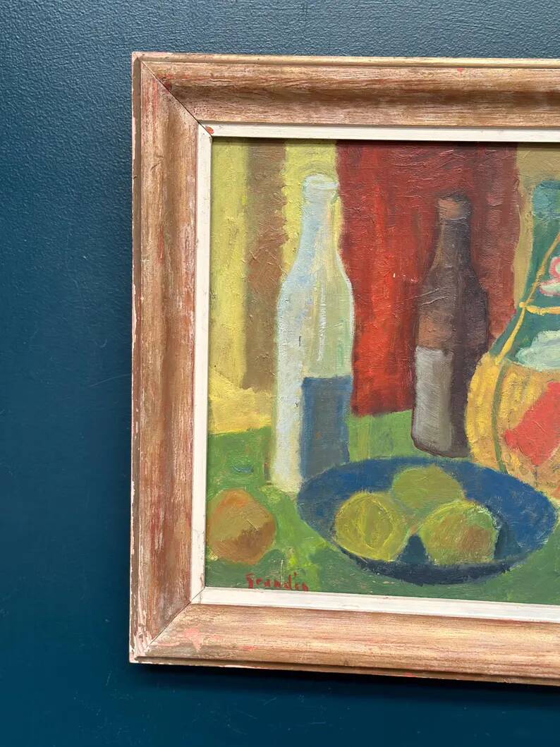 Original Swedish Oil on Panel – “Nature Morte” by Svän Grandin – Signed – Vintage & Framed