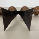 44cm Modernist Auböck Style Brutalist copper metal Candleholder, Austria 19